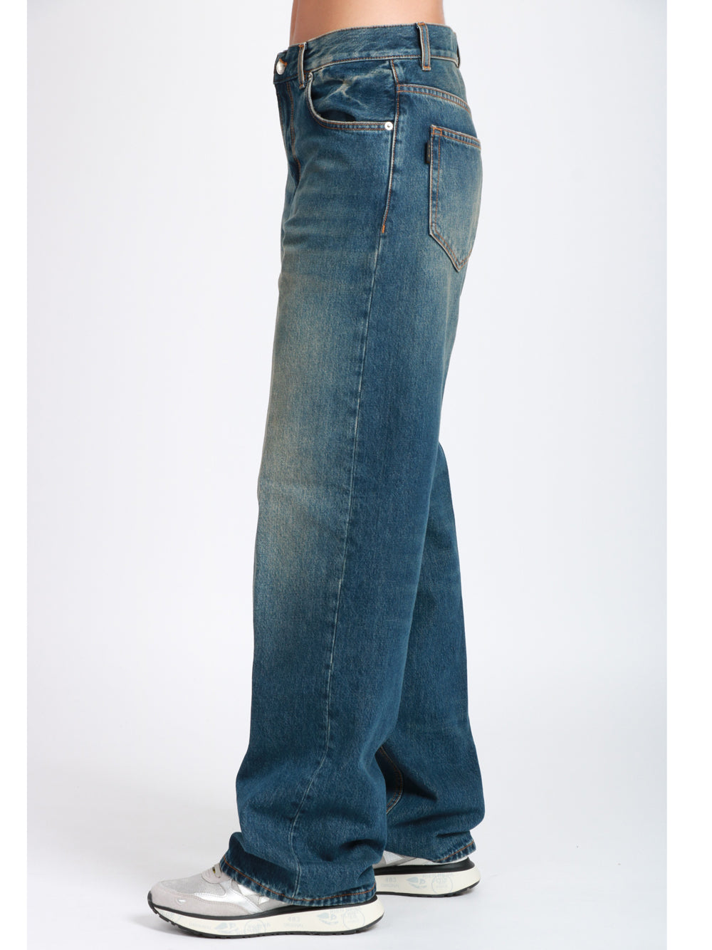 HAIKURE Jeans Bonnie in Denim di Cotone Blu Scuro con Gamba Dritta Denim