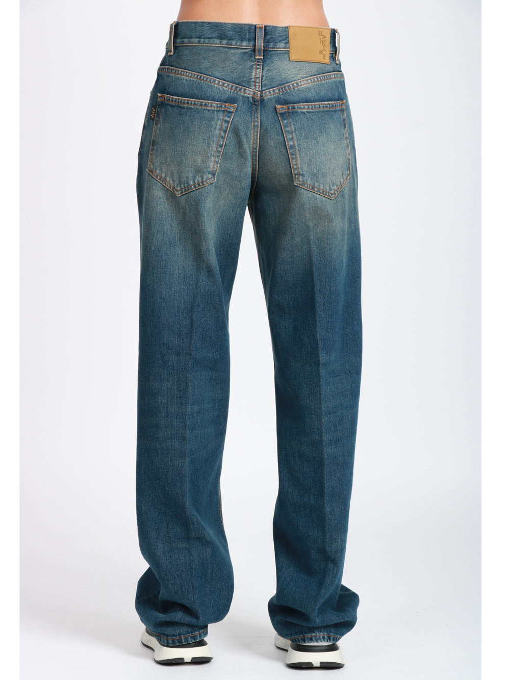 HAIKURE Jeans Bonnie in Denim di Cotone Blu Scuro con Gamba Dritta Denim