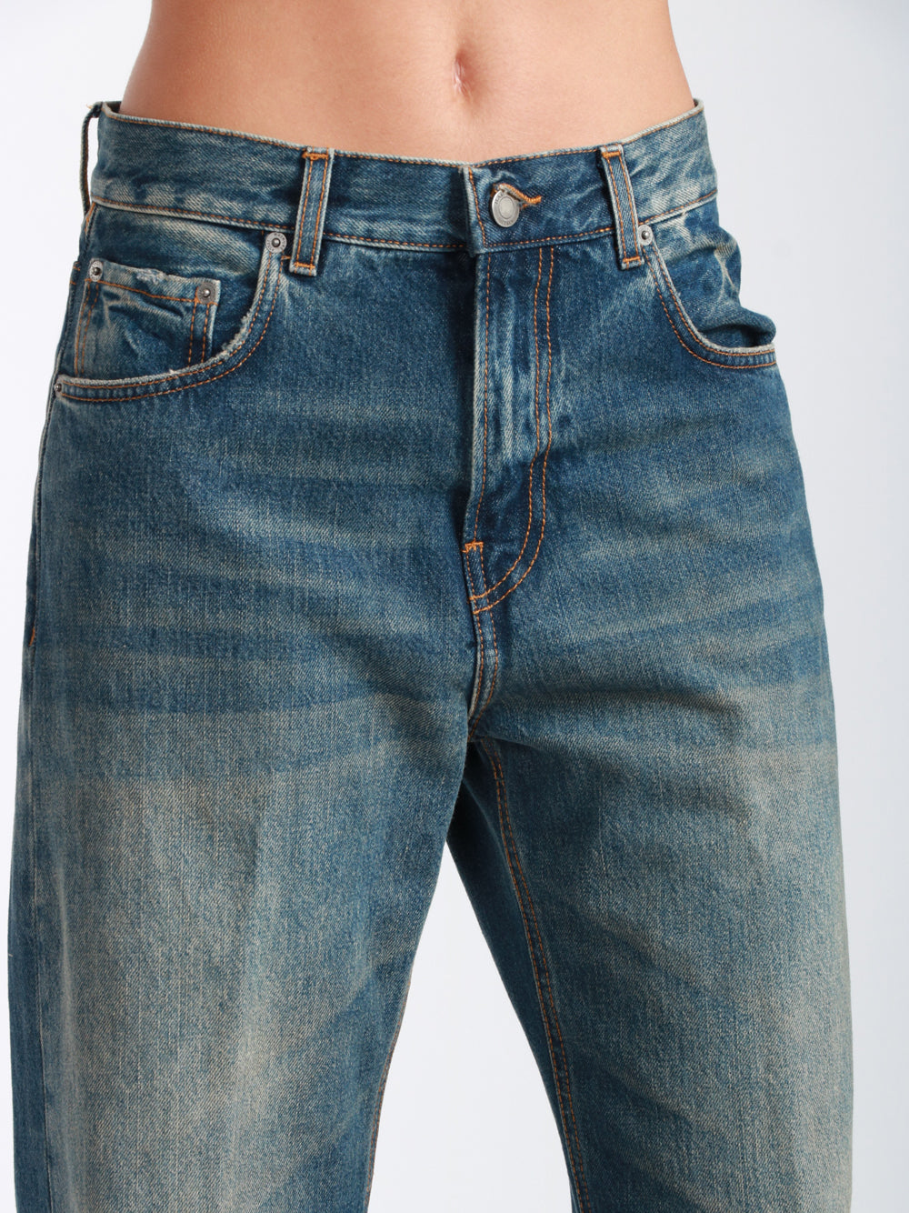 HAIKURE Jeans Bonnie in Denim di Cotone Blu Scuro con Gamba Dritta Denim