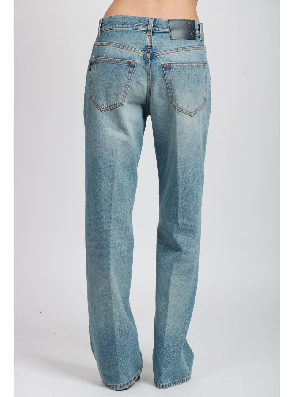 HAIKURE Jeans Bonnie in Denim di Cotone Blu con Gamba Dritta Denim chiaro