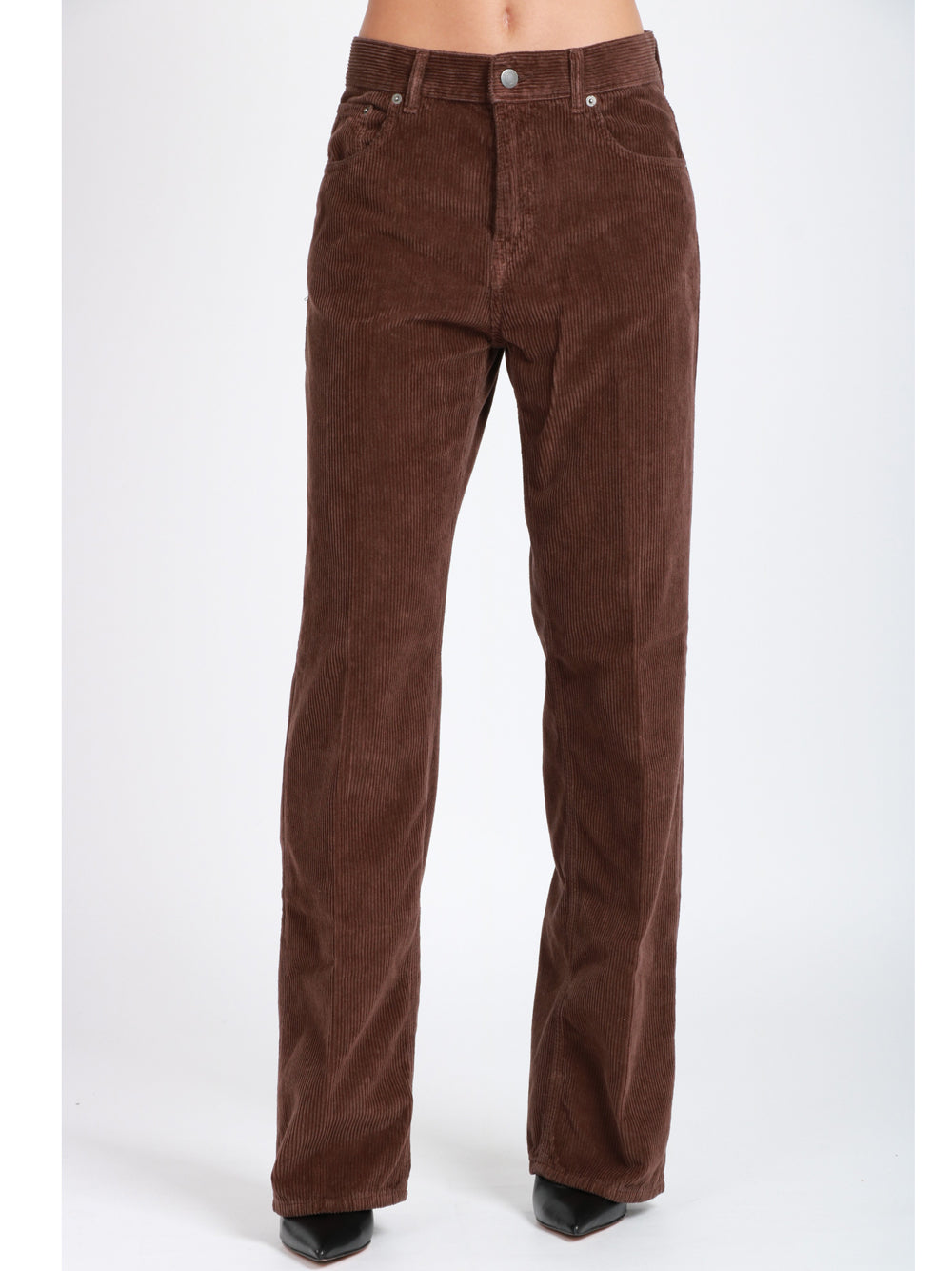 HAIKURE Pantaloni Bonnie in Velluto a Costine Marrone Marrone