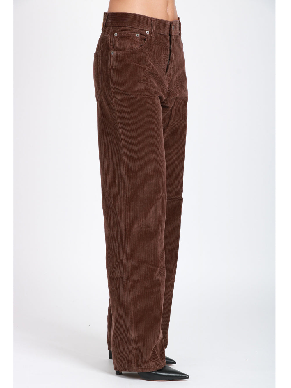 HAIKURE Pantaloni Bonnie in Velluto a Costine Marrone Marrone