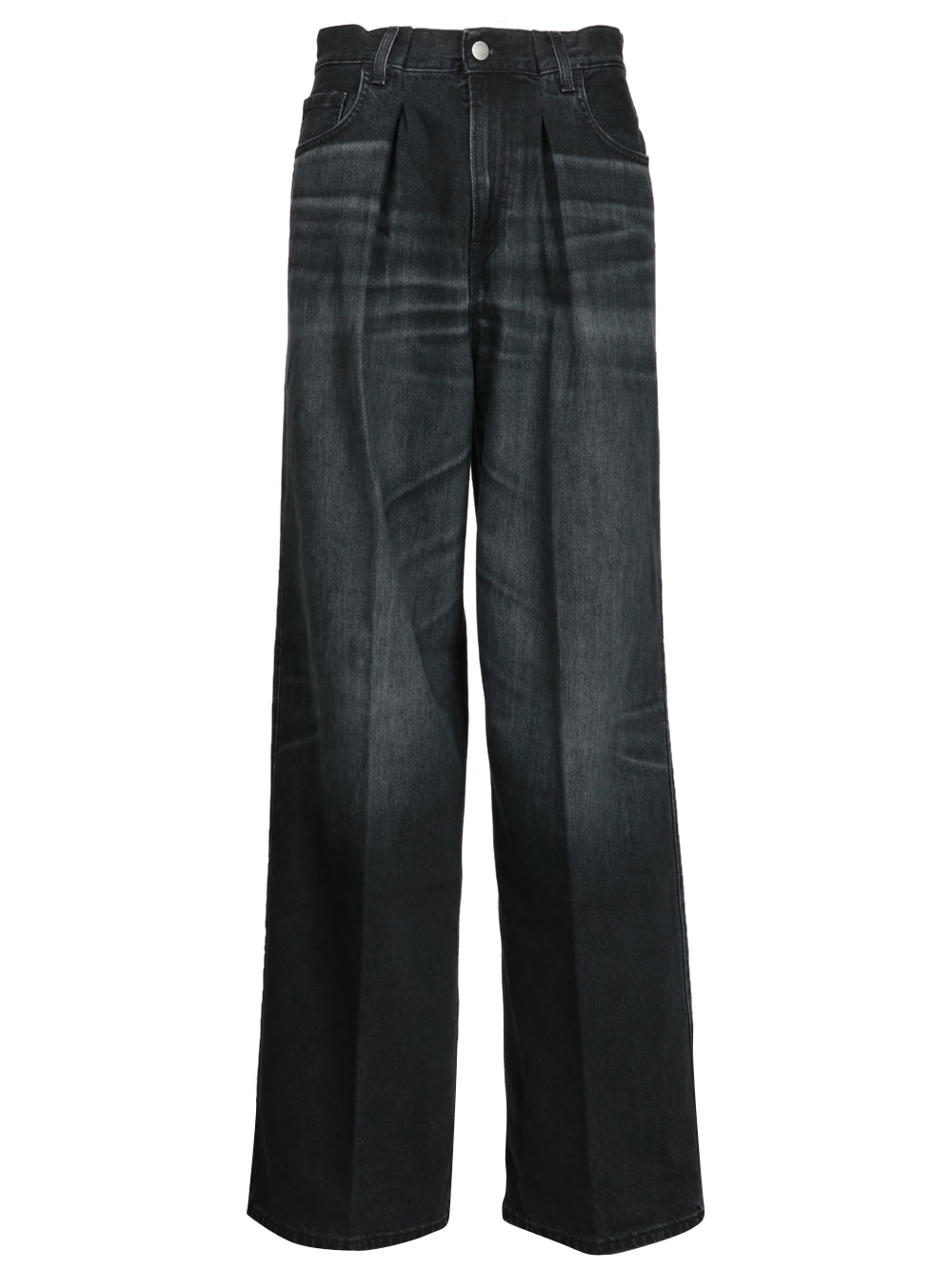 HAIKURE Jeans Candy in Denim di Cotone Neri con Pinces Denim Nero