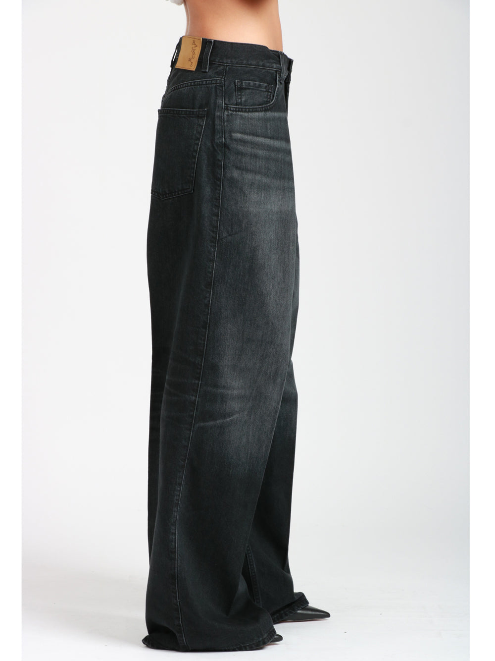 HAIKURE Jeans Candy in Denim di Cotone Neri con Pinces Denim Nero