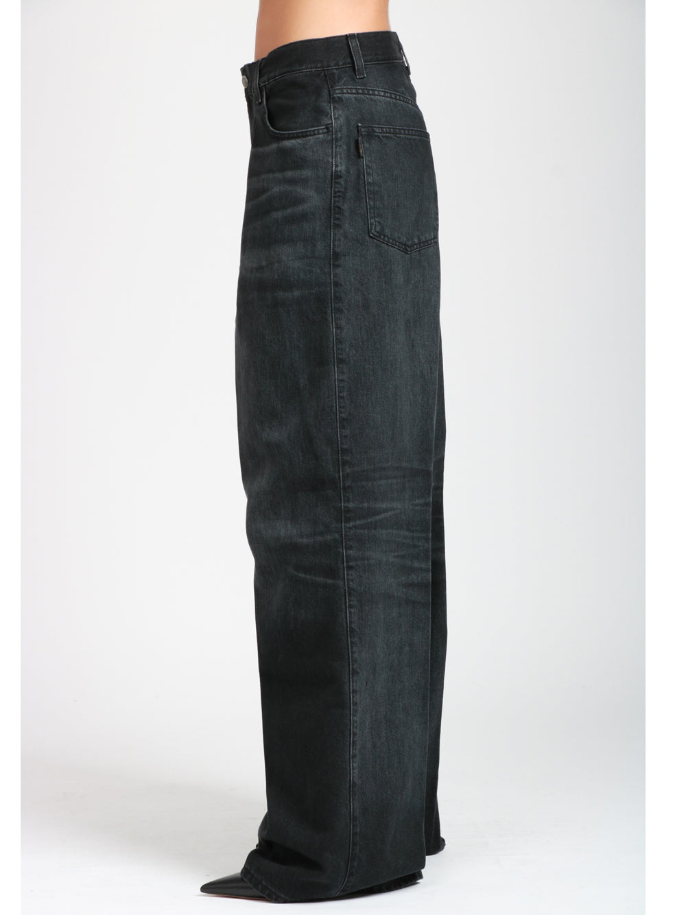 HAIKURE Jeans Candy in Denim di Cotone Neri con Pinces Denim Nero