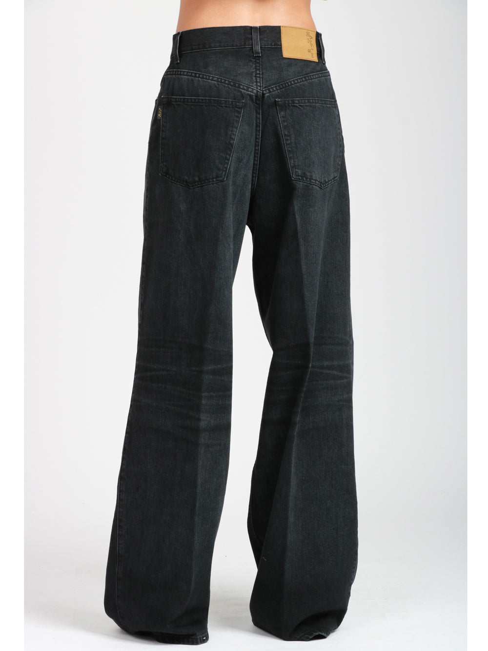 HAIKURE Jeans Candy in Denim di Cotone Neri con Pinces Denim Nero