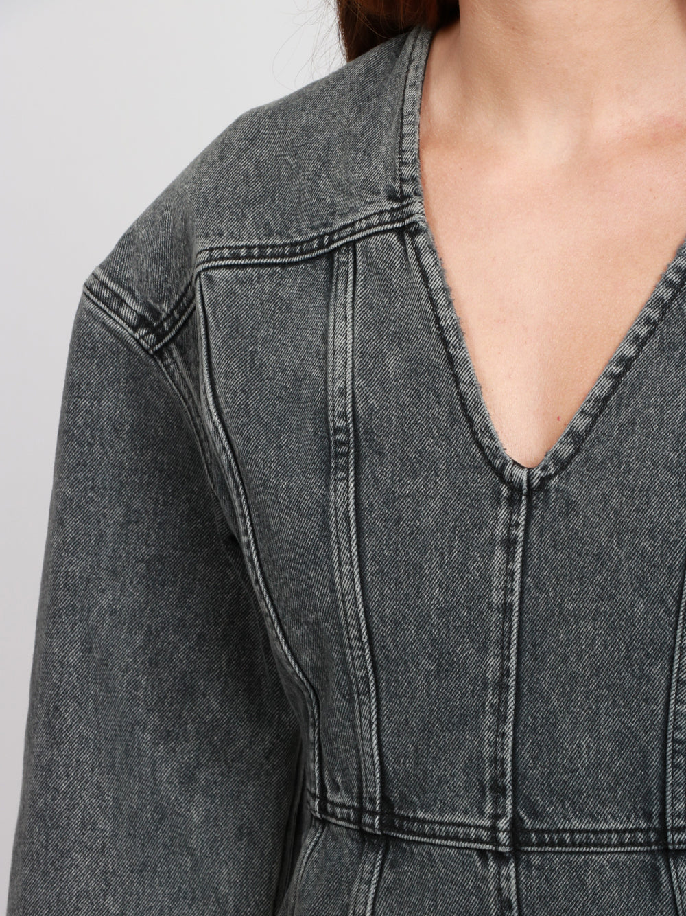HAIKURE Vestito Darly Corto in Denim Grigio Denim Grigio