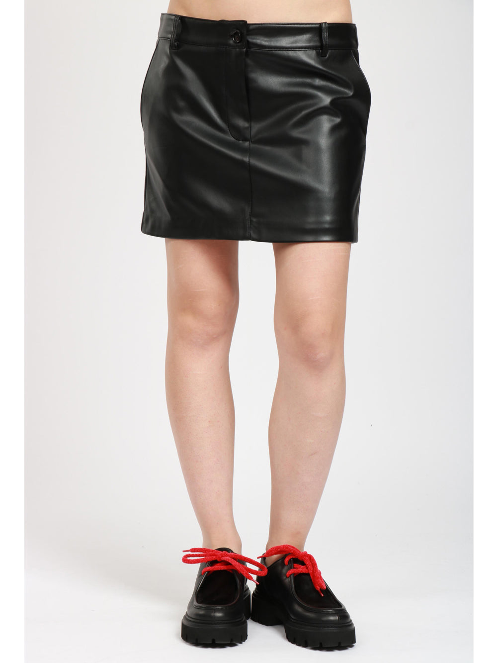 JUCCA Minigonna in Ecopelle Nera Nero
