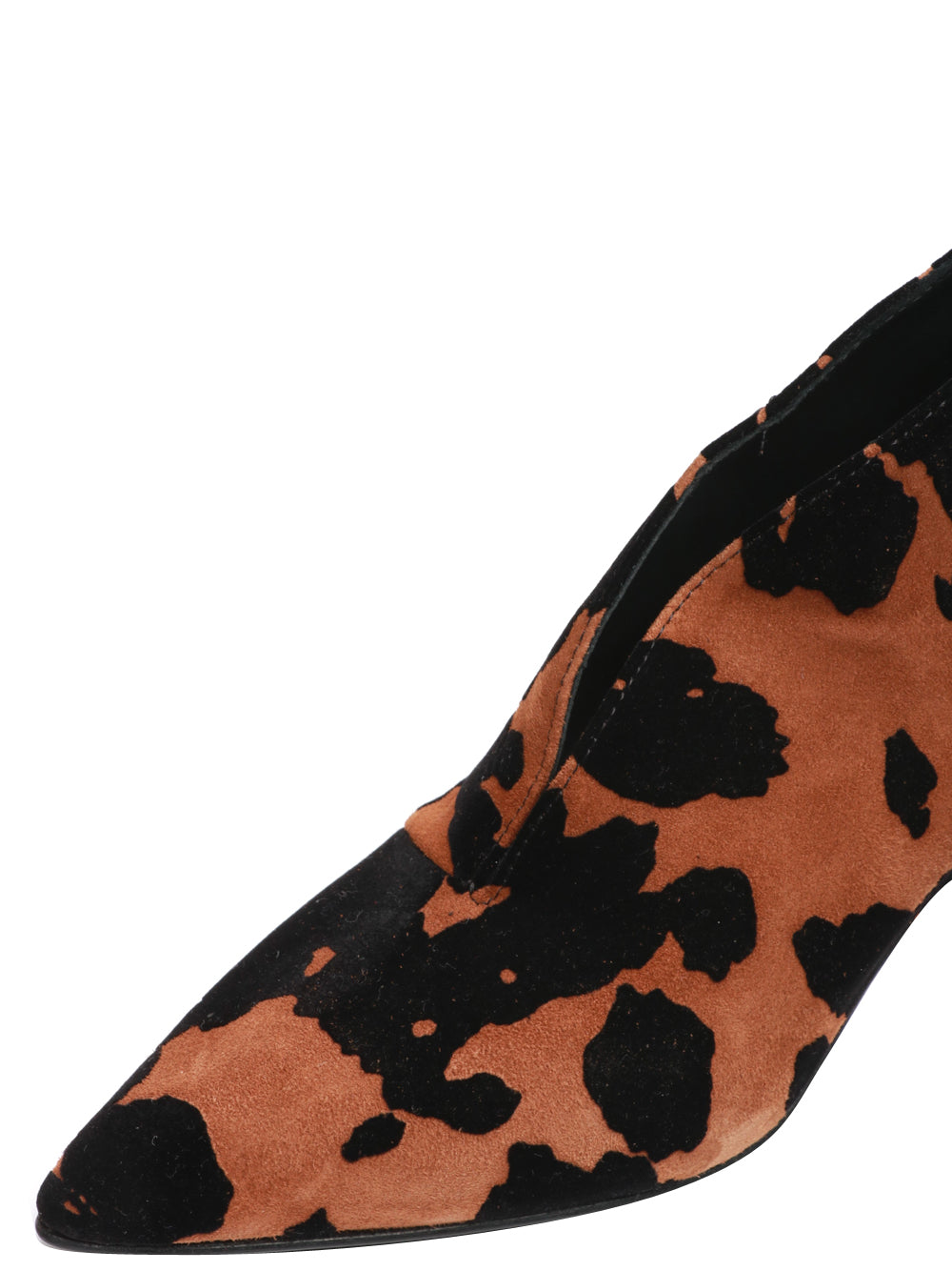L'Arianna Stivali Tronchetto in Pelle Scamosciata Cuoio Cow Print Cuoio/nero