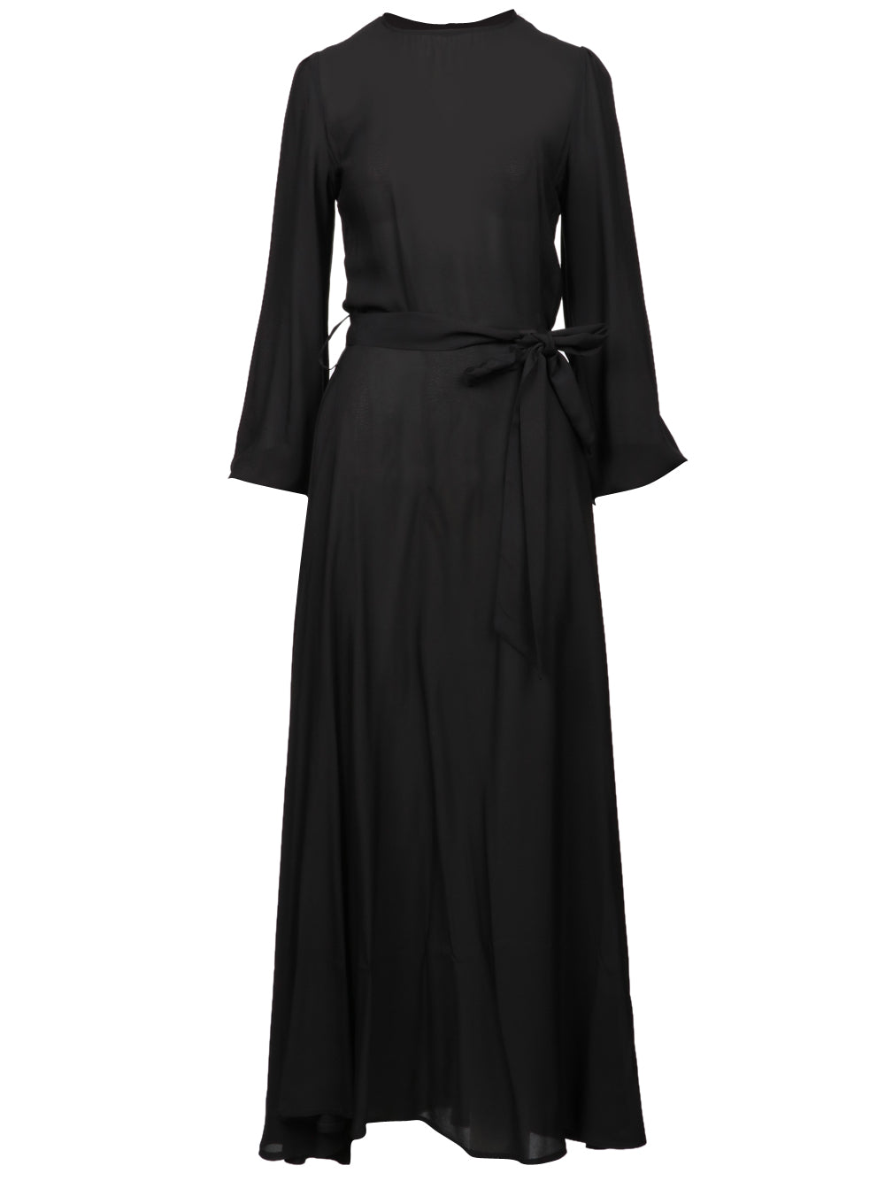LAVI Vestito Basilla Girocollo Lungo in Voile Nero Nero