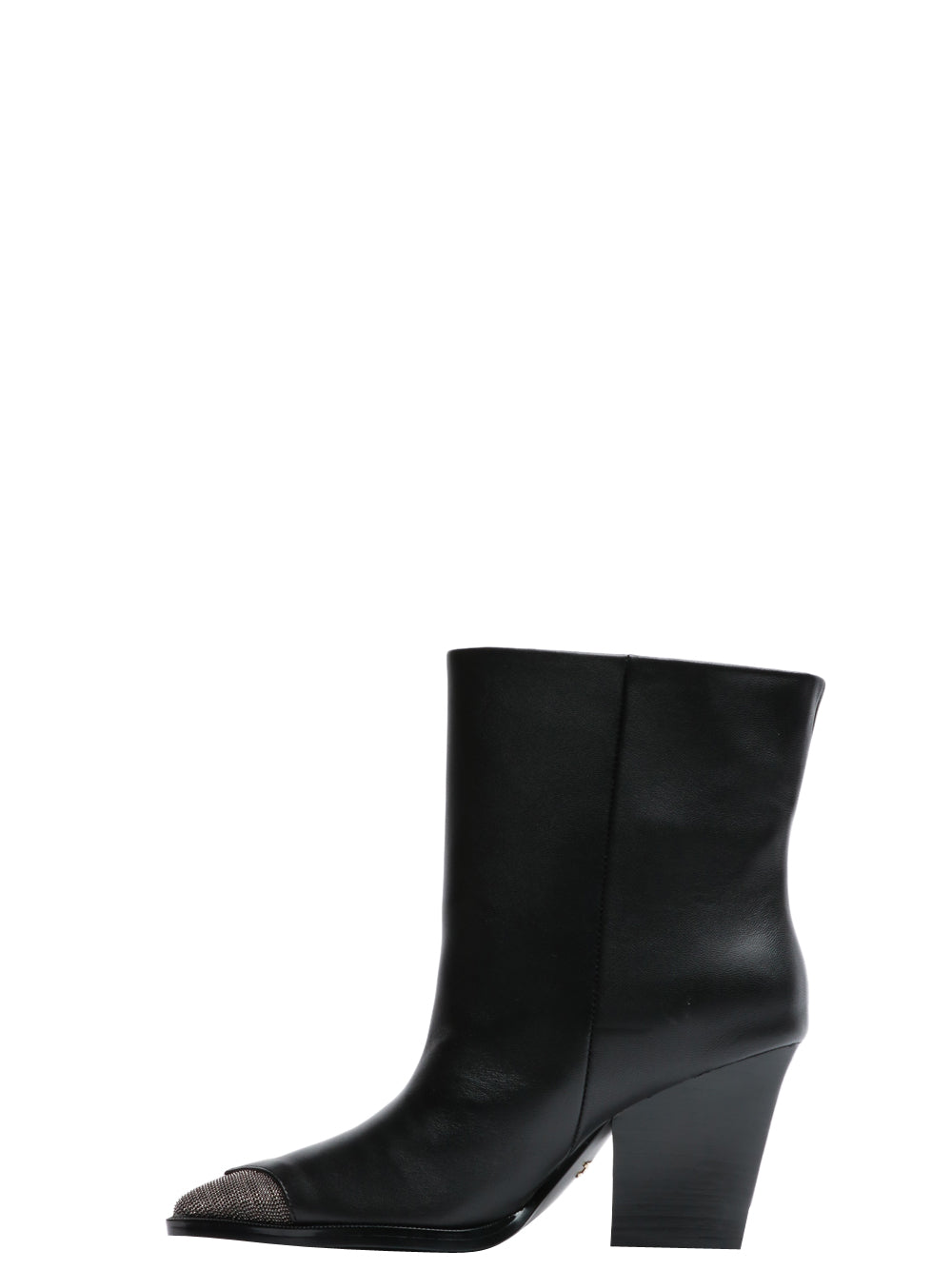LOLA CRUZ Stivali Texano Velaz in Pelle Neri con Strass Neri Nero