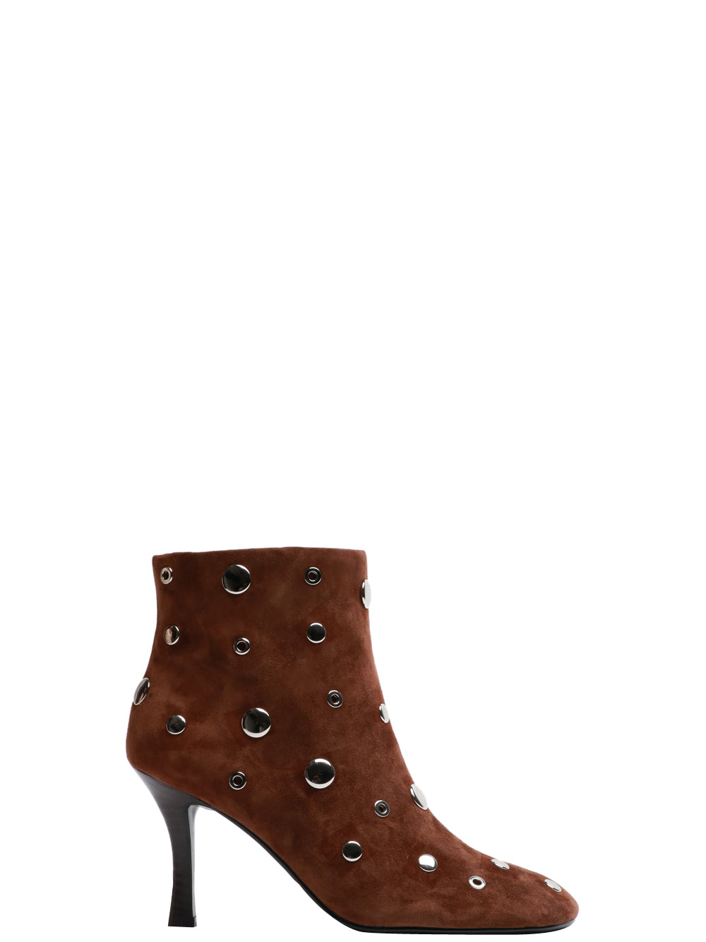 LOLA CRUZ Stivali Tronchetto Aureline in Suede Tabacco con Borchie Tabacco
