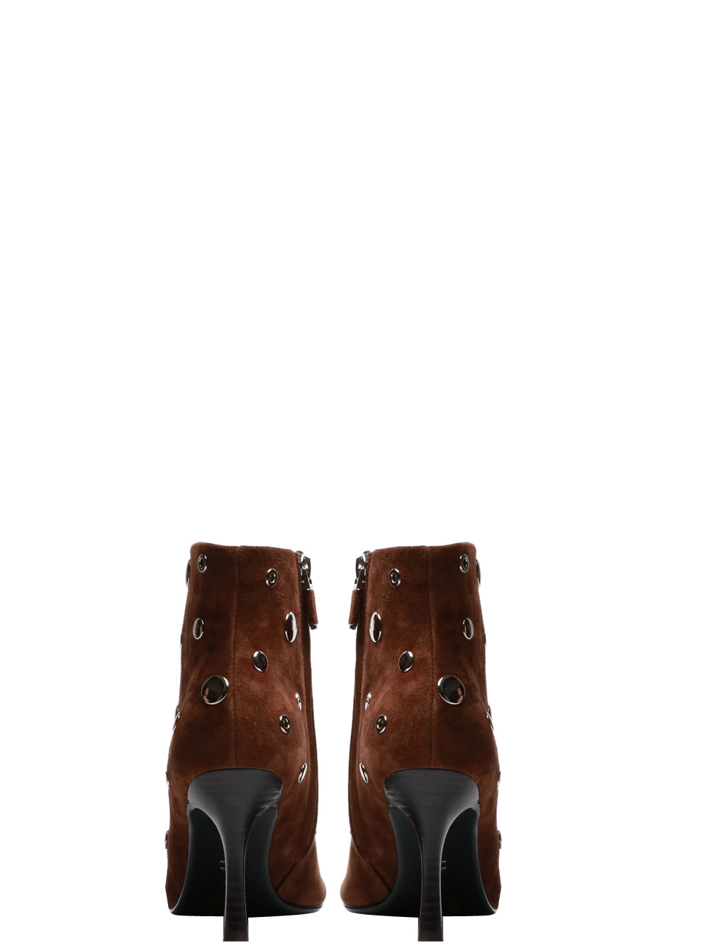 LOLA CRUZ Stivali Tronchetto Aureline in Suede Tabacco con Borchie Tabacco
