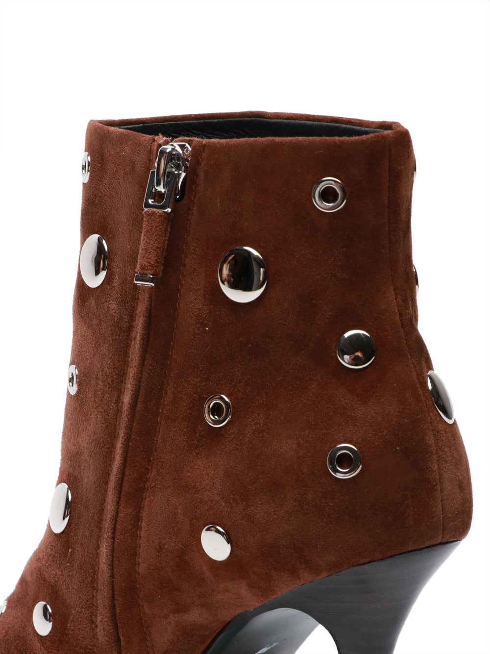 LOLA CRUZ Stivali Tronchetto Aureline in Suede Tabacco con Borchie Tabacco