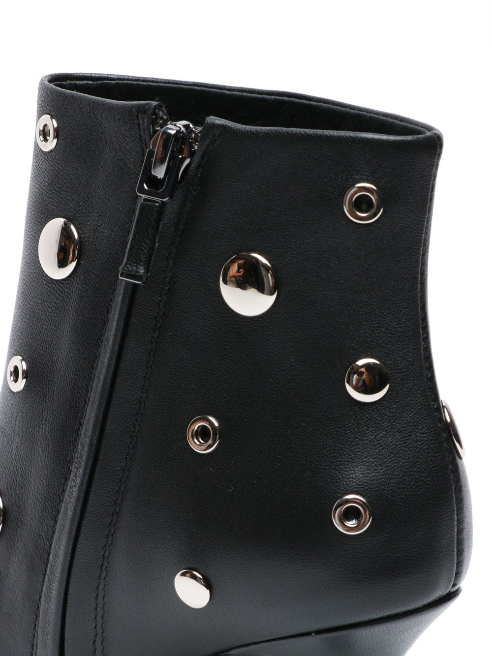 LOLA CRUZ Stivali Tronchetto Aureline in Pelle Neri con Borchie Nero