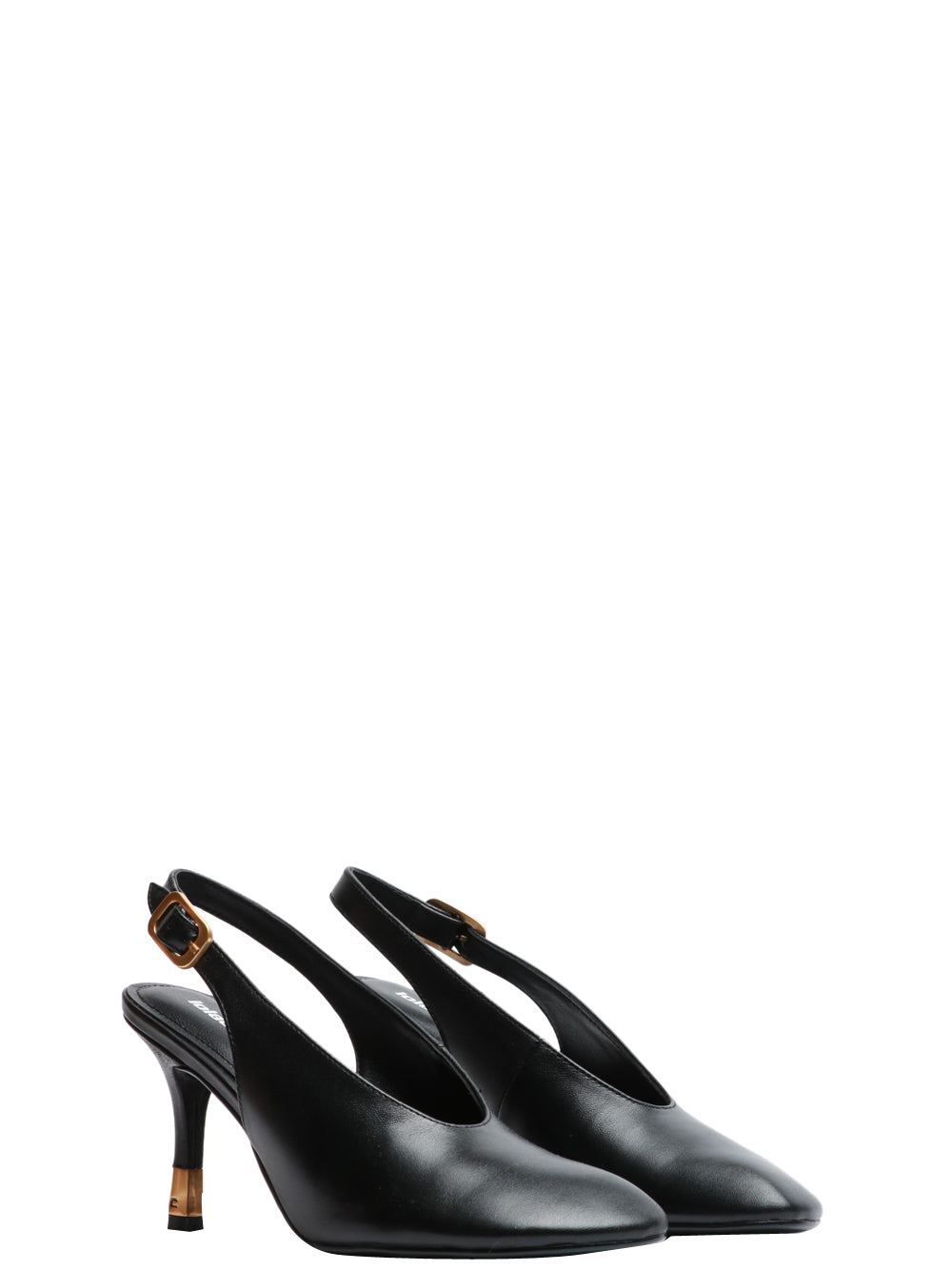 LOLA CRUZ Scarpe Décolleté Livia Slingback in Pelle Nere Nero