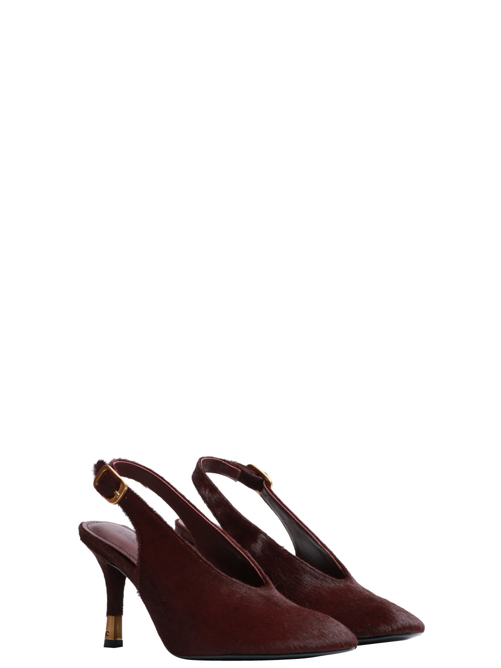 LOLA CRUZ Scarpe Décolleté Livia Slingback in Cavallino Bordeaux Bordeaux