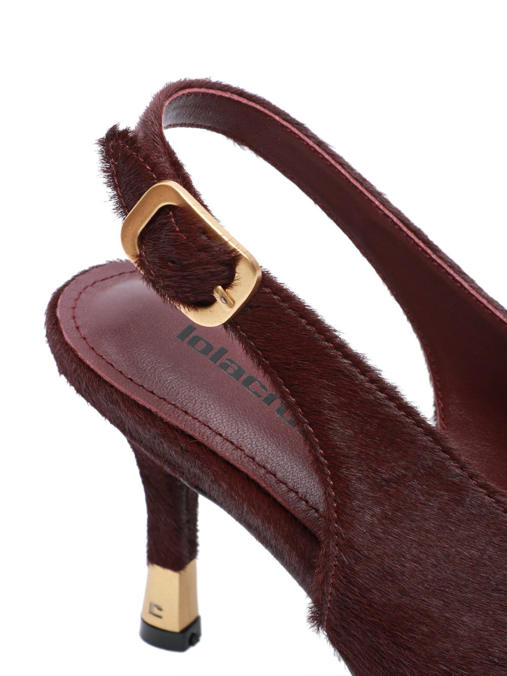 LOLA CRUZ Scarpe Décolleté Livia Slingback in Cavallino Bordeaux Bordeaux
