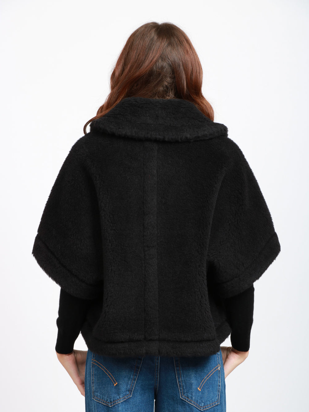 MAX MARA Cappa Teddy Newterzo1 in Misto Alpaca e Lana Nera Nero