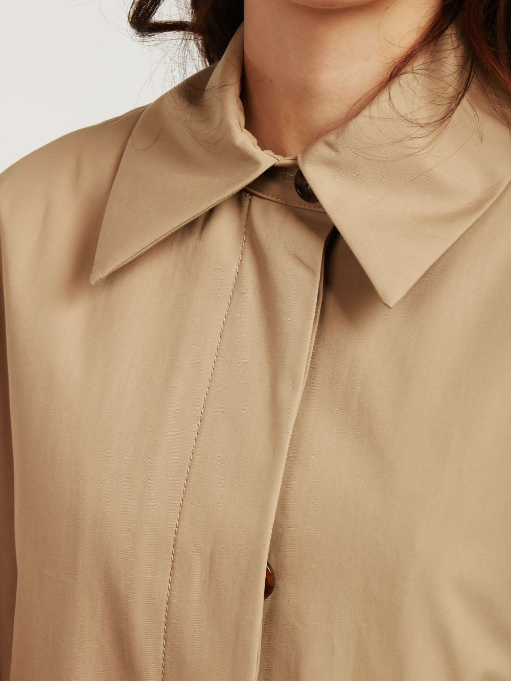 MAX MARA Cappa Parole in Gabardina Antigoccia Cammello Camel