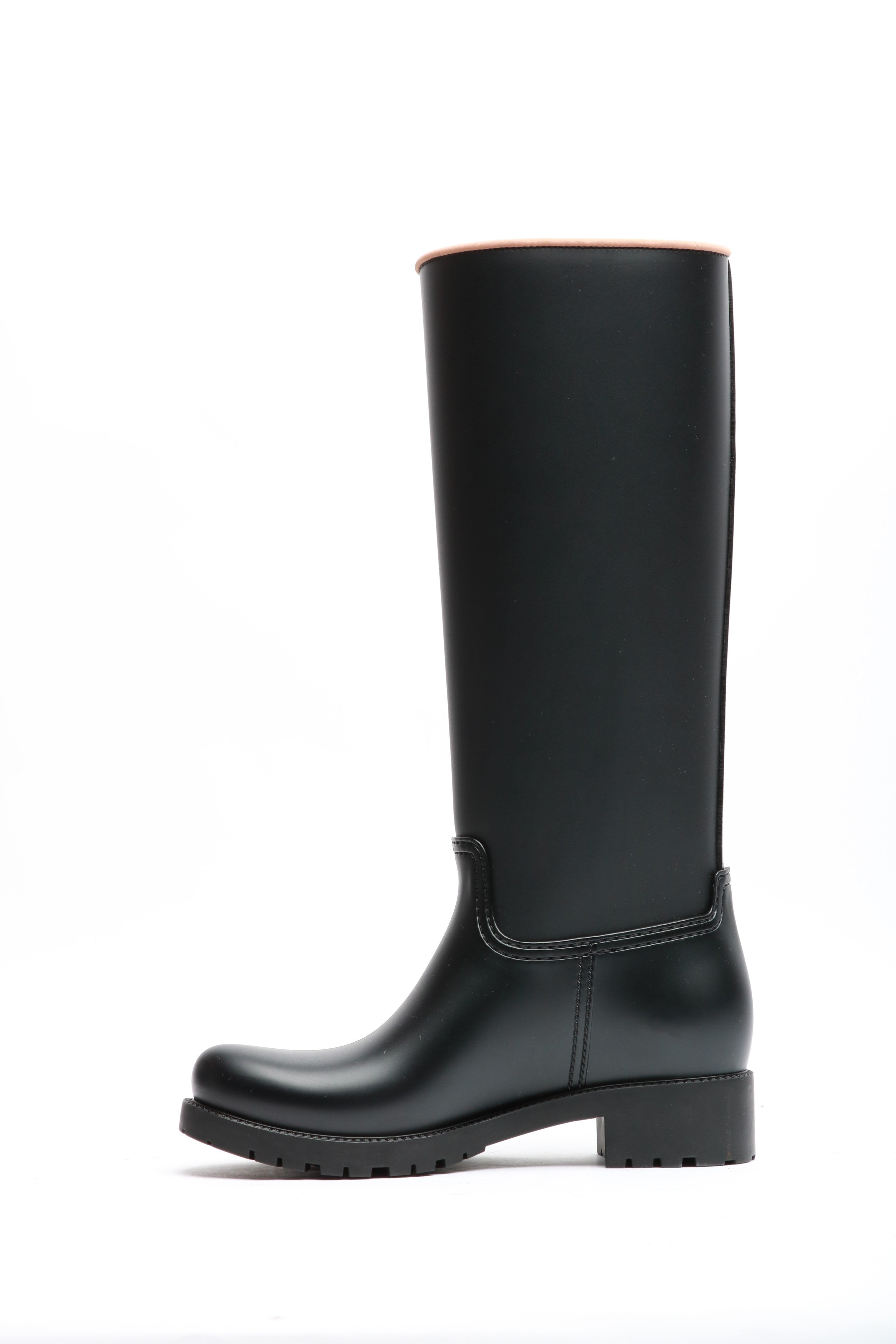 MAX MARA Stivali Rain in Gomma Neri con Logo Tono su tono Nero