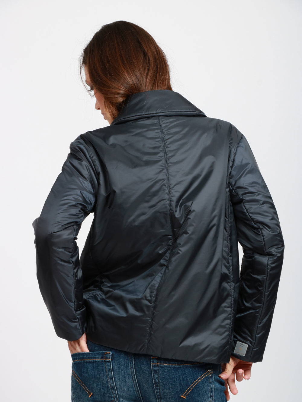 MAX MARA THE CUBE Caban Imbottito in Tessuto Antigoccia Blu Doppiopetto Blu