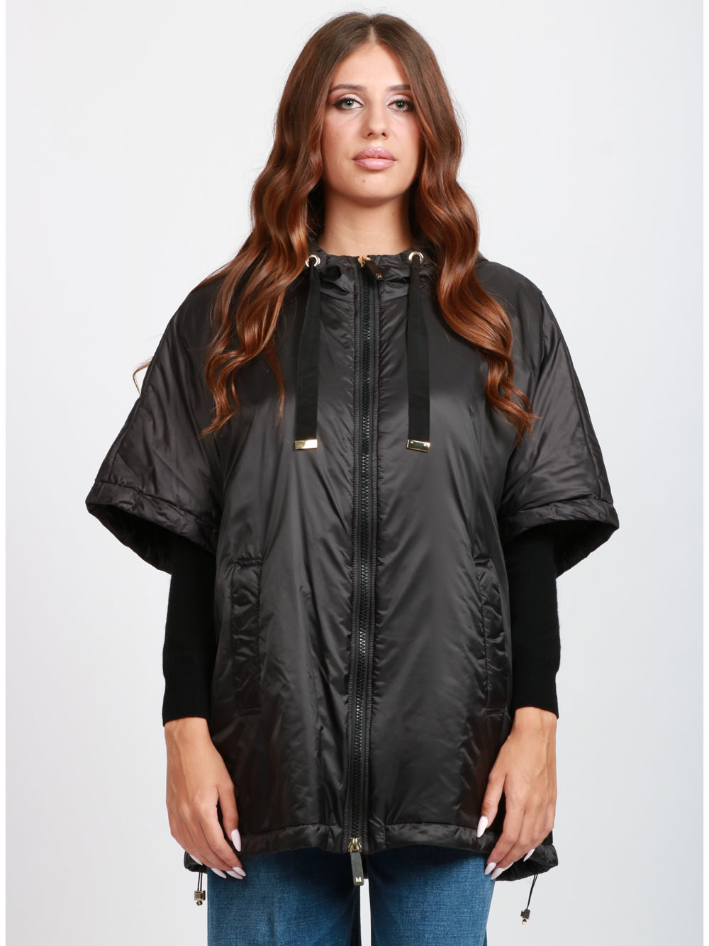 MAX MARA THE CUBE Piumino cappa Greenci in tessuto antigoccia nero Nero