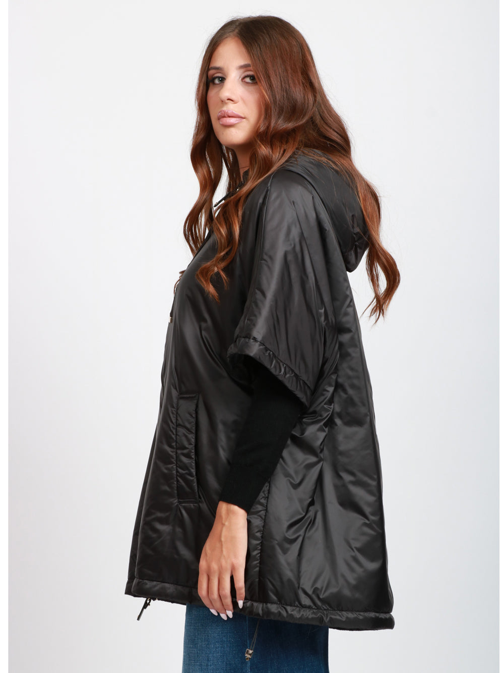 MAX MARA THE CUBE Piumino cappa Greenci in tessuto antigoccia nero Nero