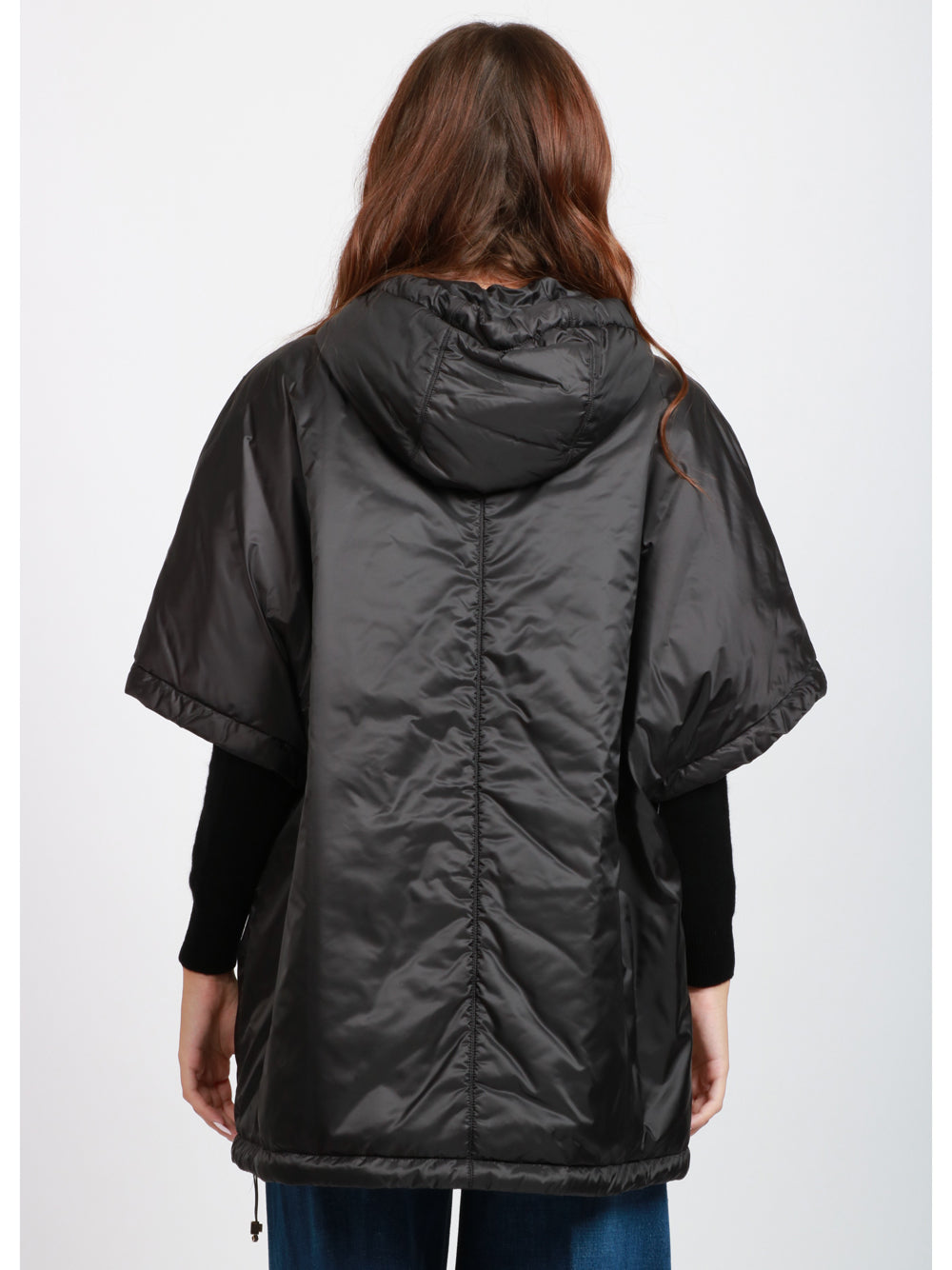 MAX MARA THE CUBE Piumino cappa Greenci in tessuto antigoccia nero Nero