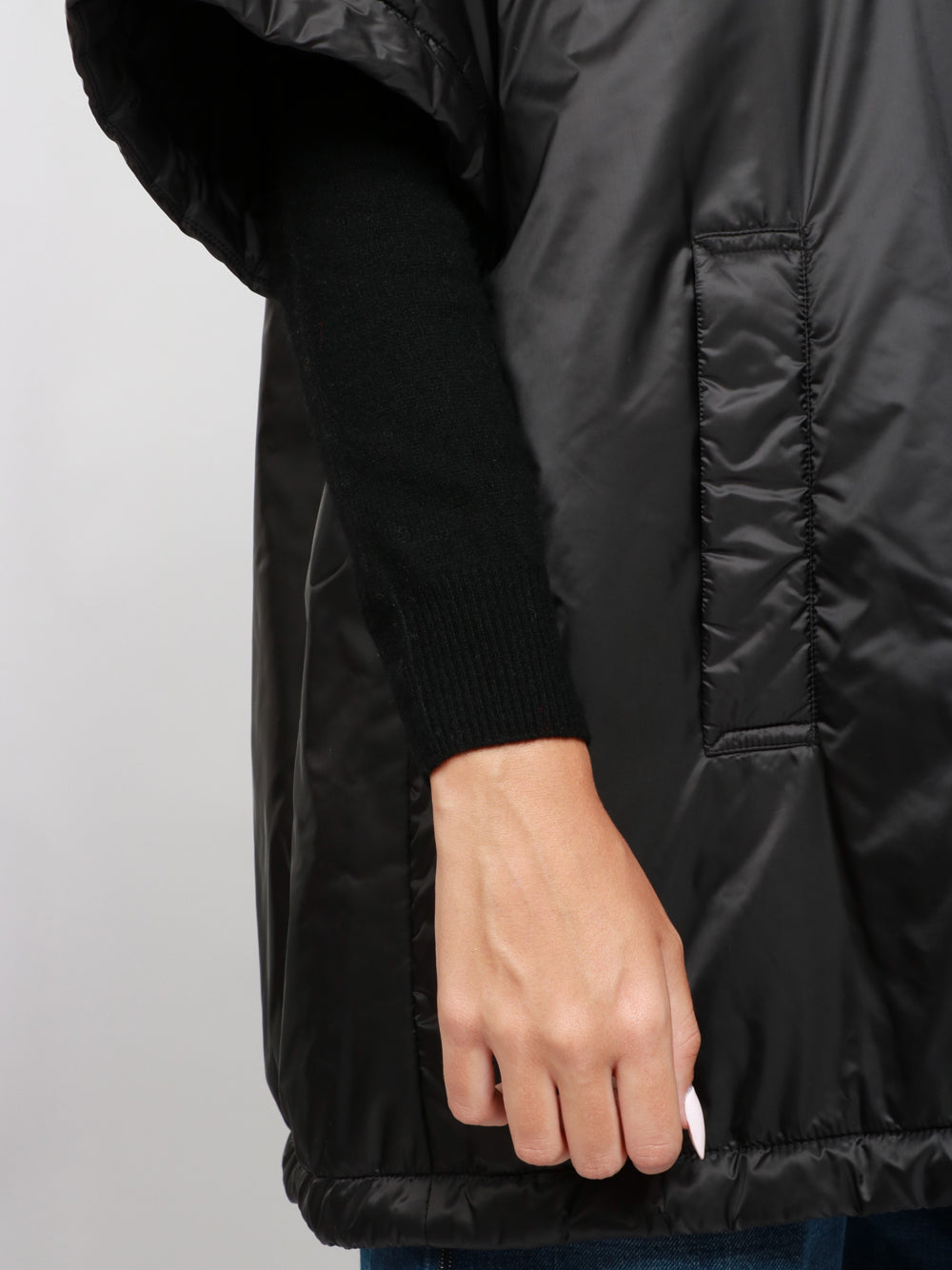 MAX MARA THE CUBE Piumino cappa Greenci in tessuto antigoccia nero Nero