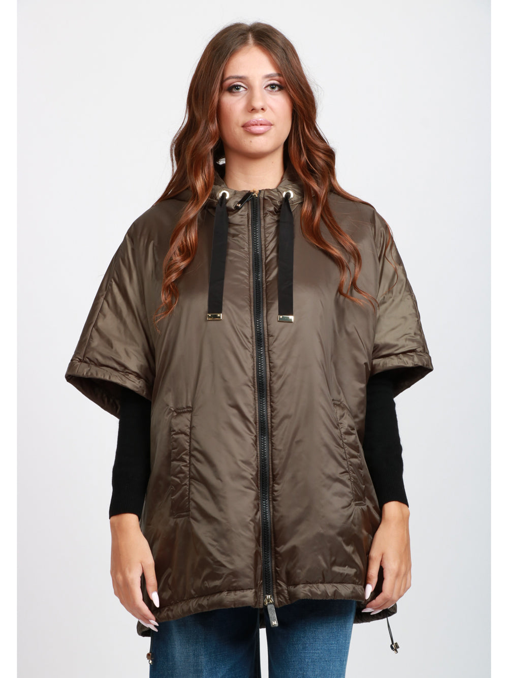 MAX MARA THE CUBE Piumino cappa Greenci in tessuto antigoccia verde militare Verde militare