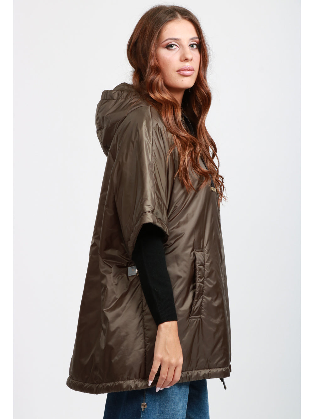 MAX MARA THE CUBE Piumino cappa Greenci in tessuto antigoccia verde militare Verde militare