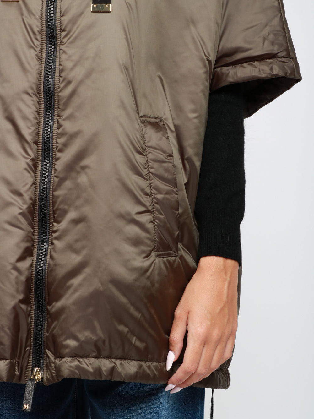 MAX MARA THE CUBE Piumino cappa Greenci in tessuto antigoccia verde militare Verde militare