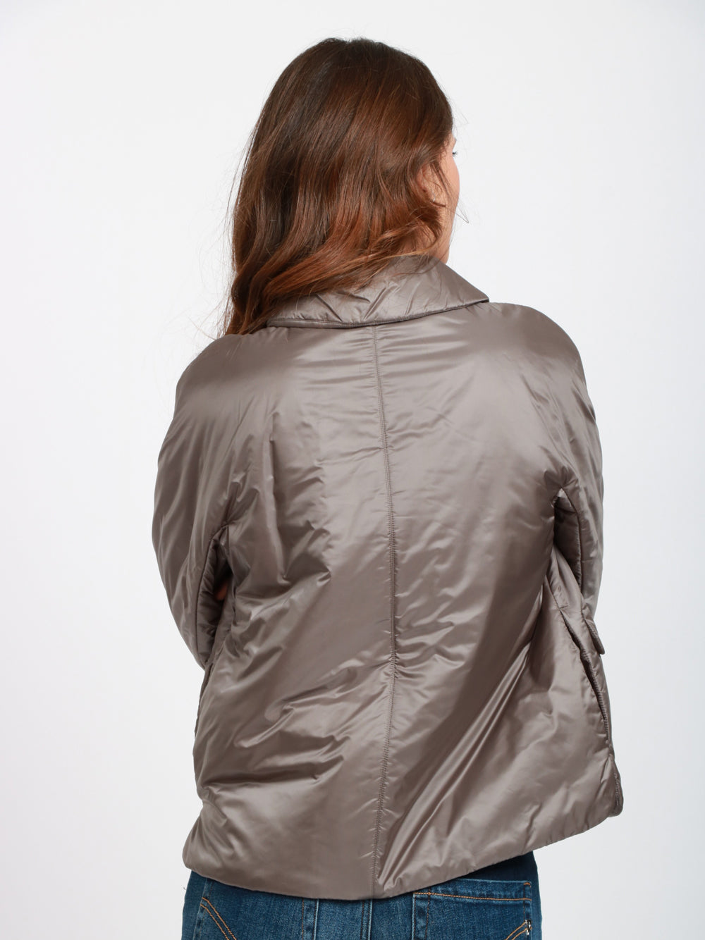MAX MARA THE CUBE Caban Greens Monopetto in Tessuto Antigoccia Verde Verde