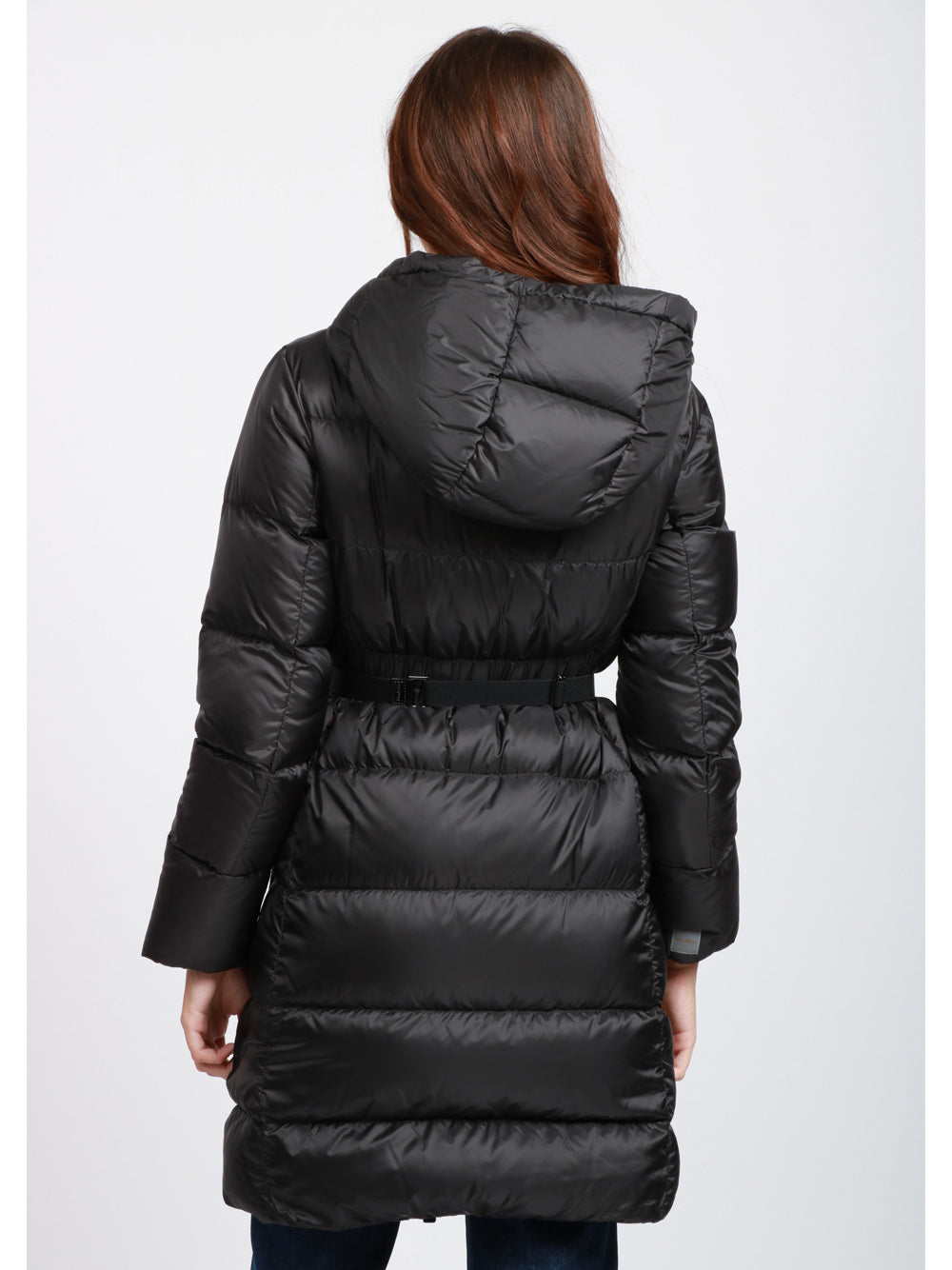 MAX MARA THE CUBE Piumino Seipar in Tessuto Antigoccia Nero con Cappuccio Nero