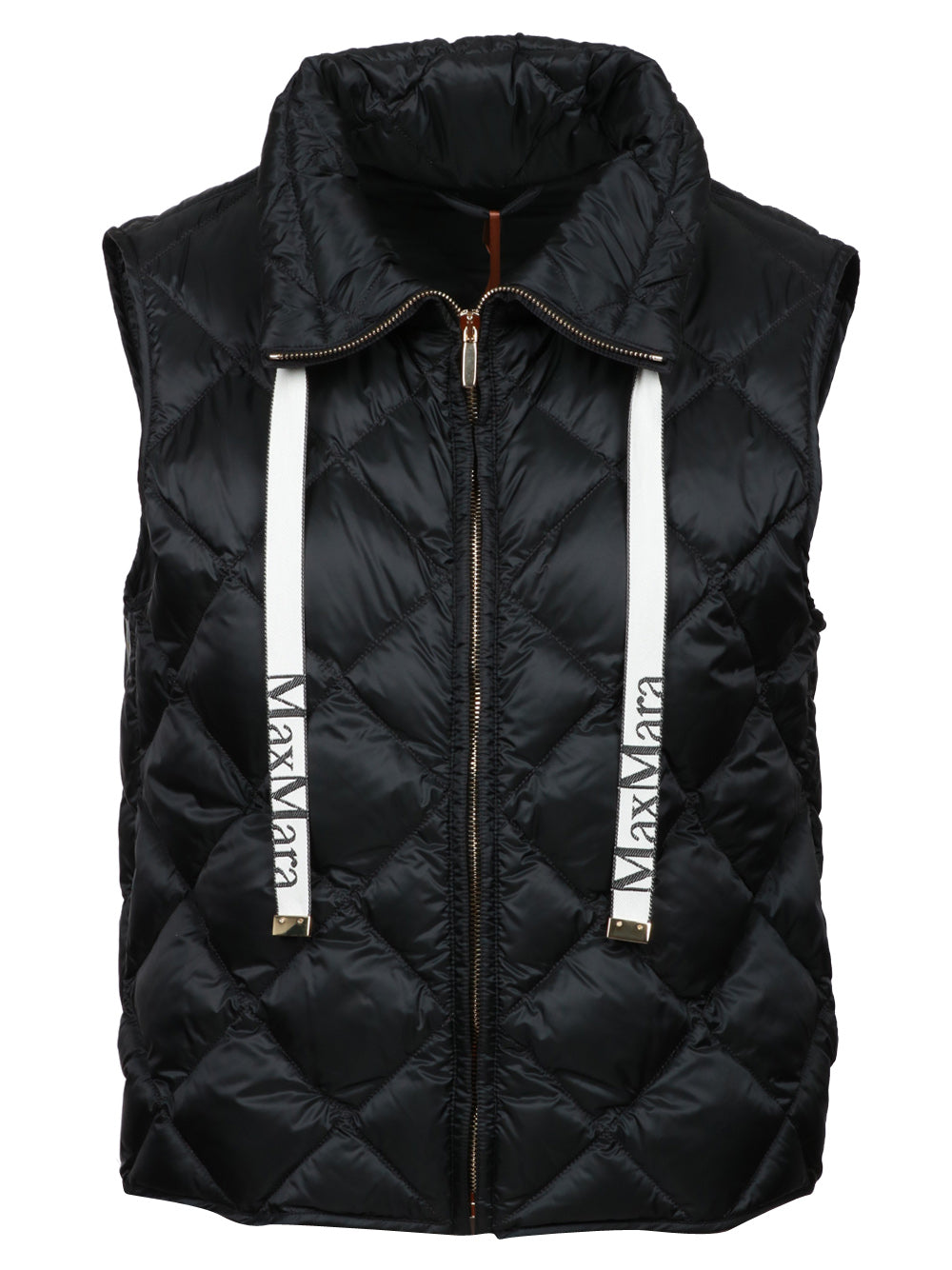 MAX MARA THE CUBE Gilet Tregic Imbottito in Tessuto Antigoccia Nero Nero