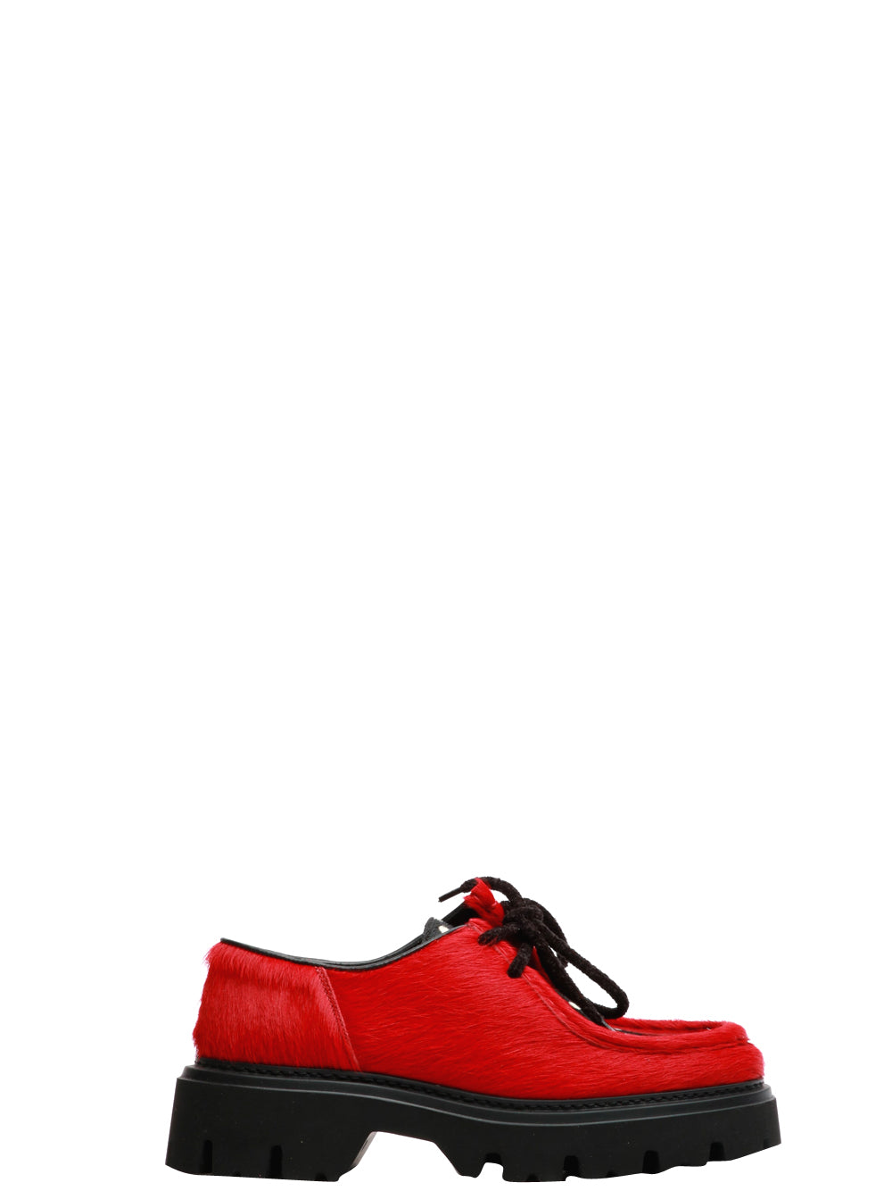 MAZE Scarpe Mocassino Dora in Cavallino Rosse Rosso/nero/bianco