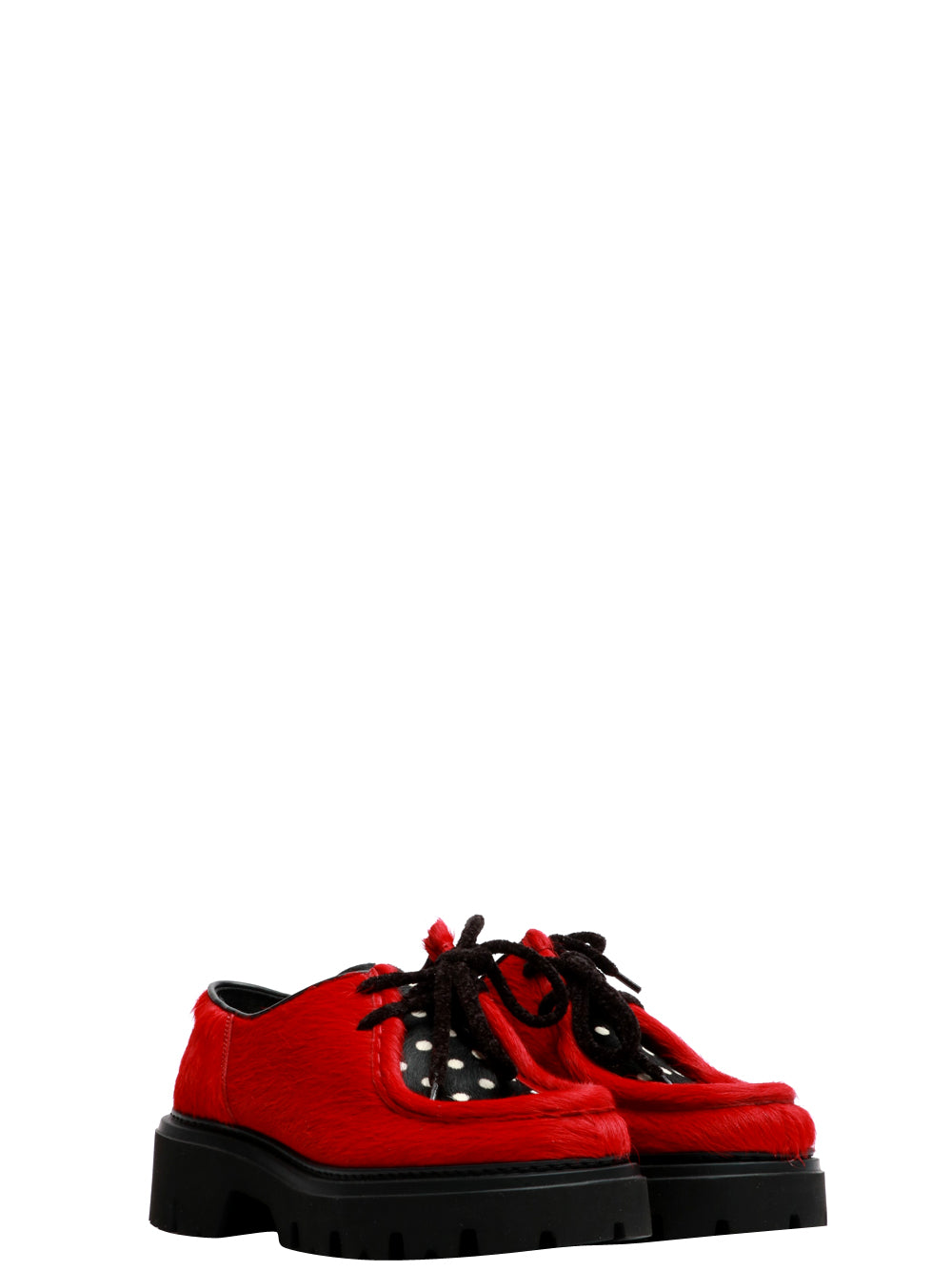 MAZE Scarpe Mocassino Dora in Cavallino Rosse Rosso/nero/bianco