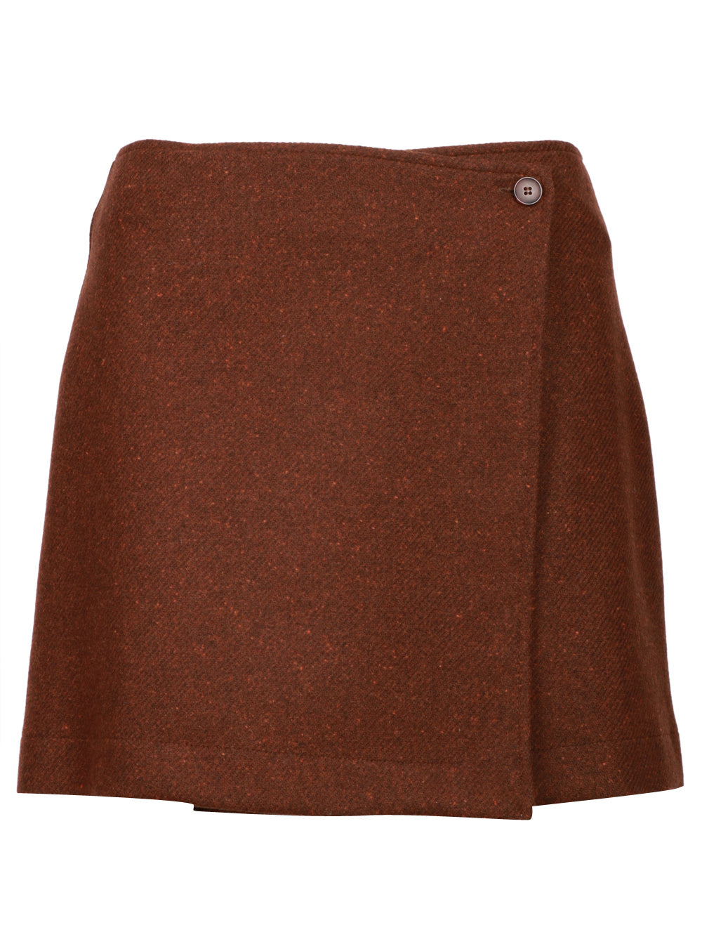 MERCI Minigonna Portafoglio in Lana Sostenibile Ruggine Ruggine