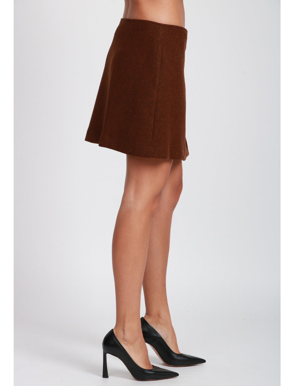 MERCI Minigonna Portafoglio in Lana Sostenibile Ruggine Ruggine