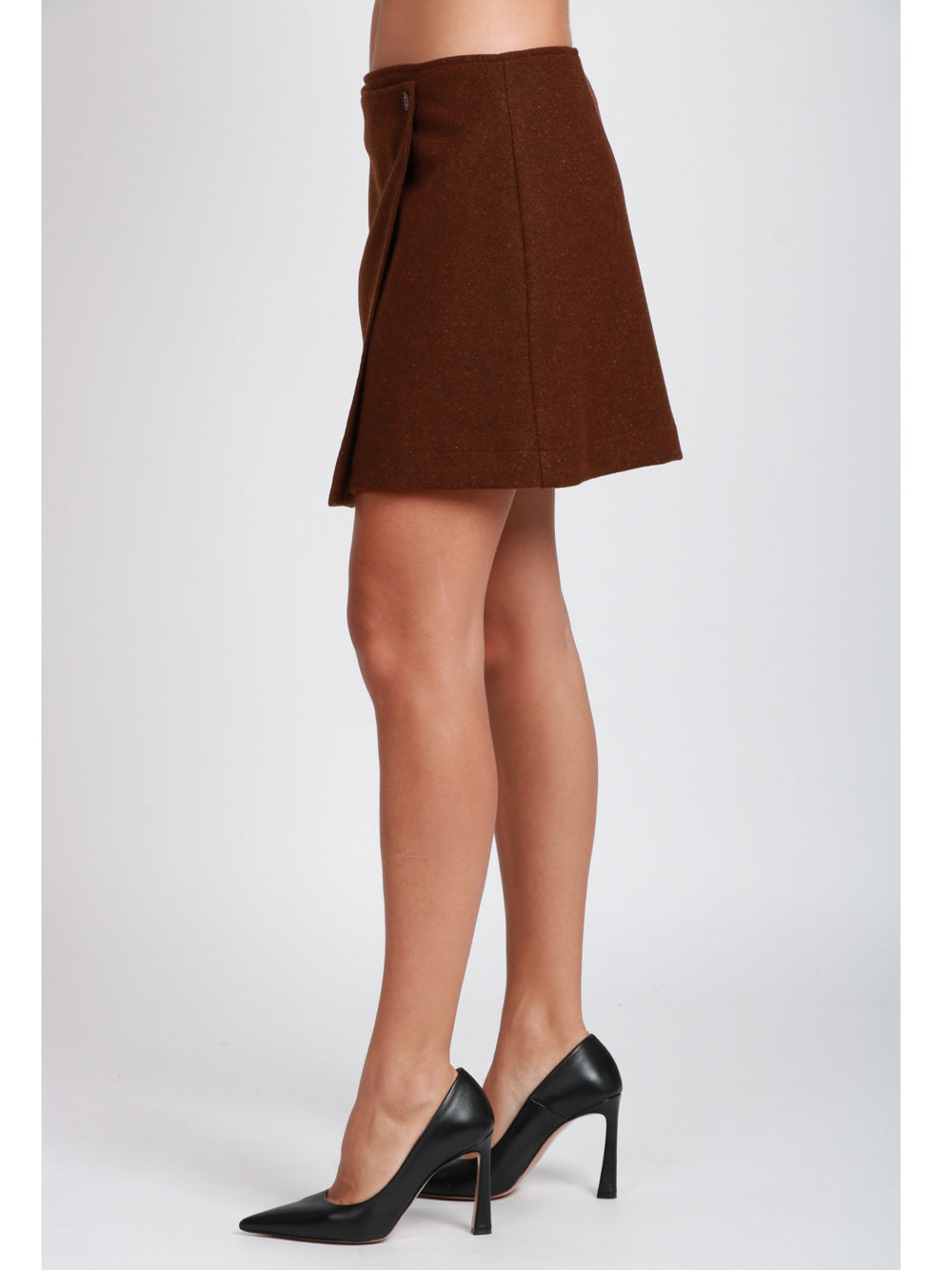 MERCI Minigonna Portafoglio in Lana Sostenibile Ruggine Ruggine