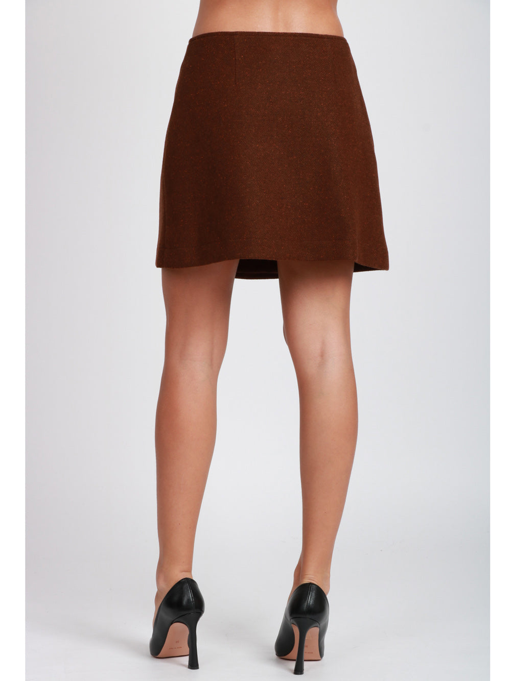 MERCI Minigonna Portafoglio in Lana Sostenibile Ruggine Ruggine