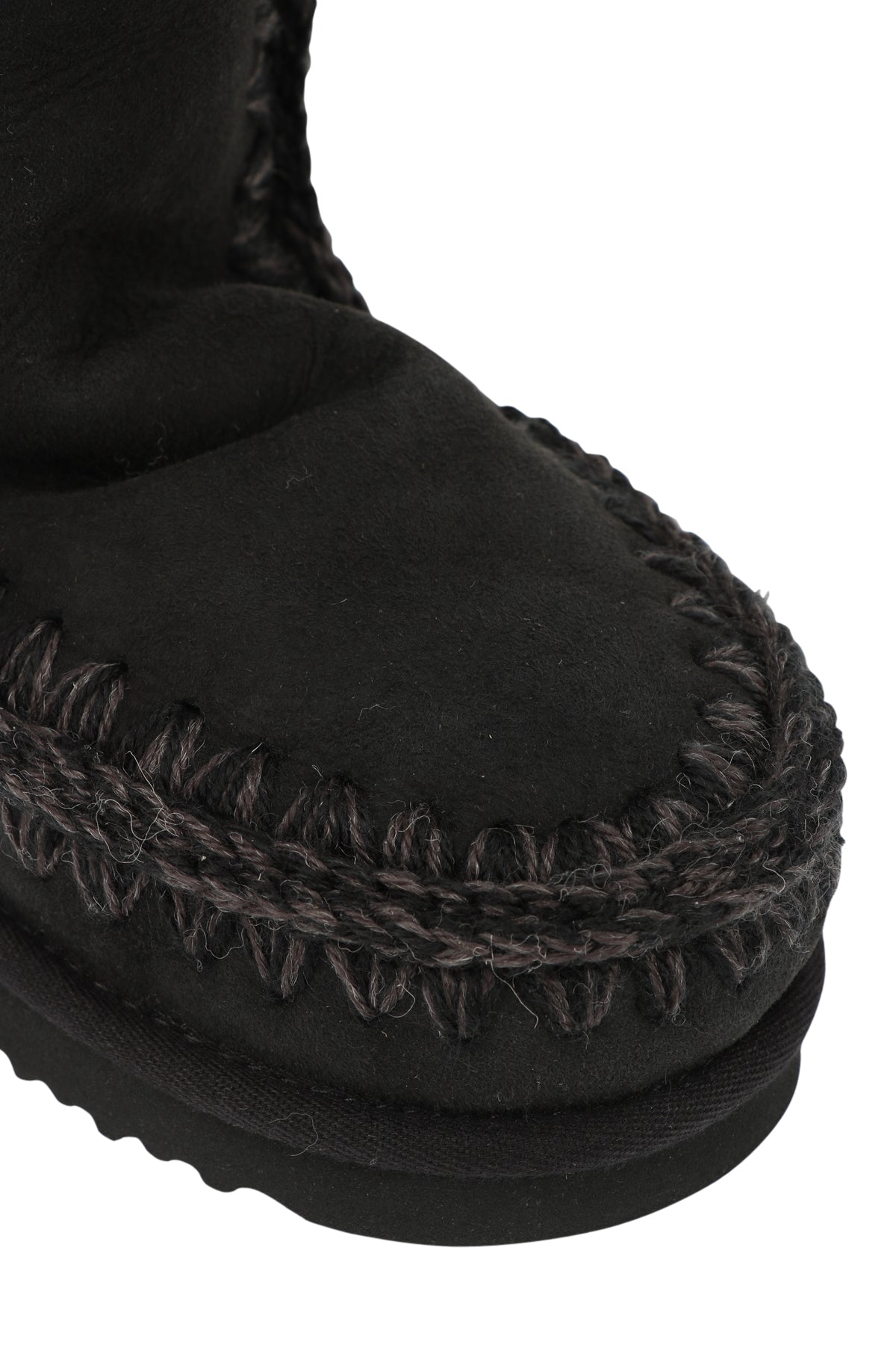 MOU Stivali Eskimo 24 in Suede Neri con Imbottitura in Montone Nero