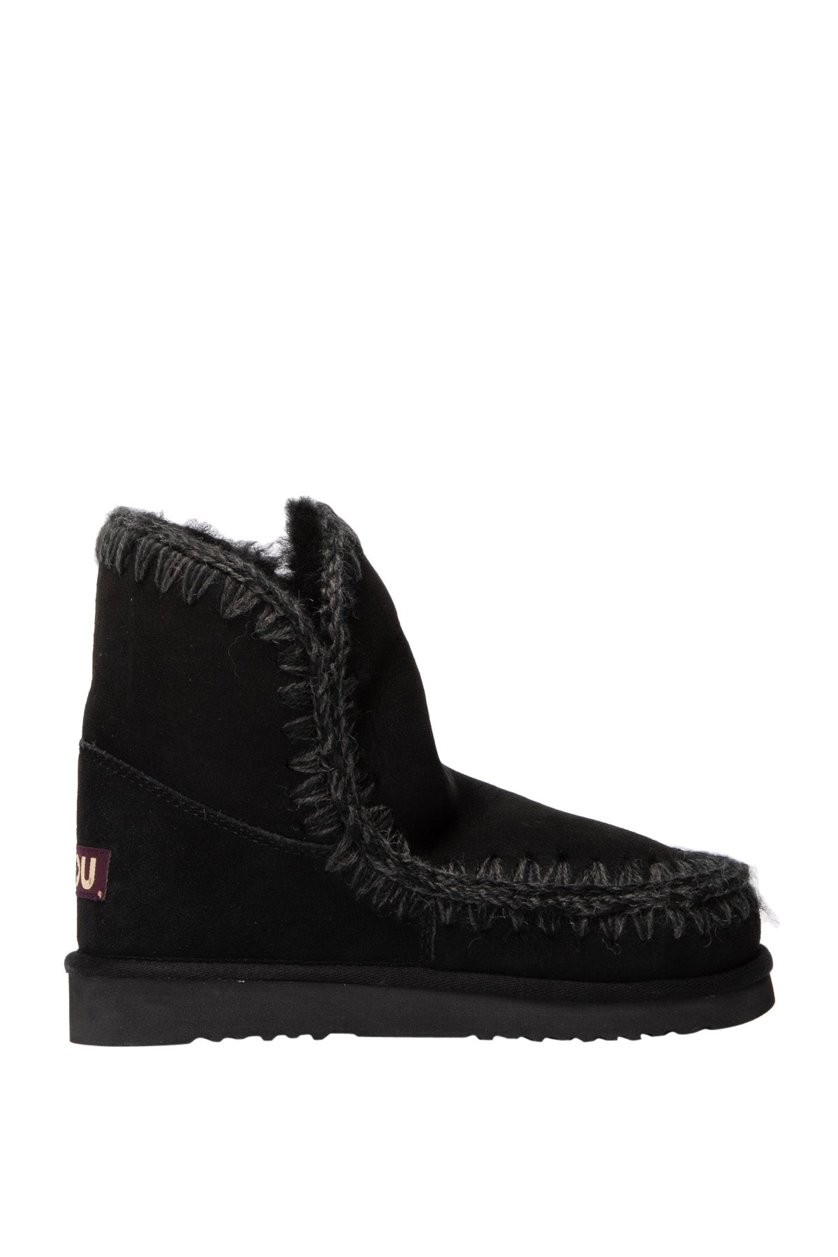 MOU Stivali Eskimo 18 in Suede Neri con Imbottitura in Montone Nero