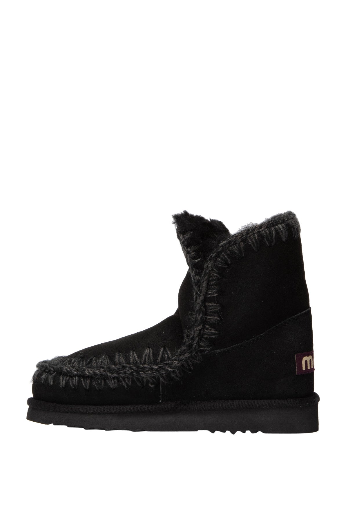 MOU Stivali Eskimo 18 in Suede Neri con Imbottitura in Montone Nero