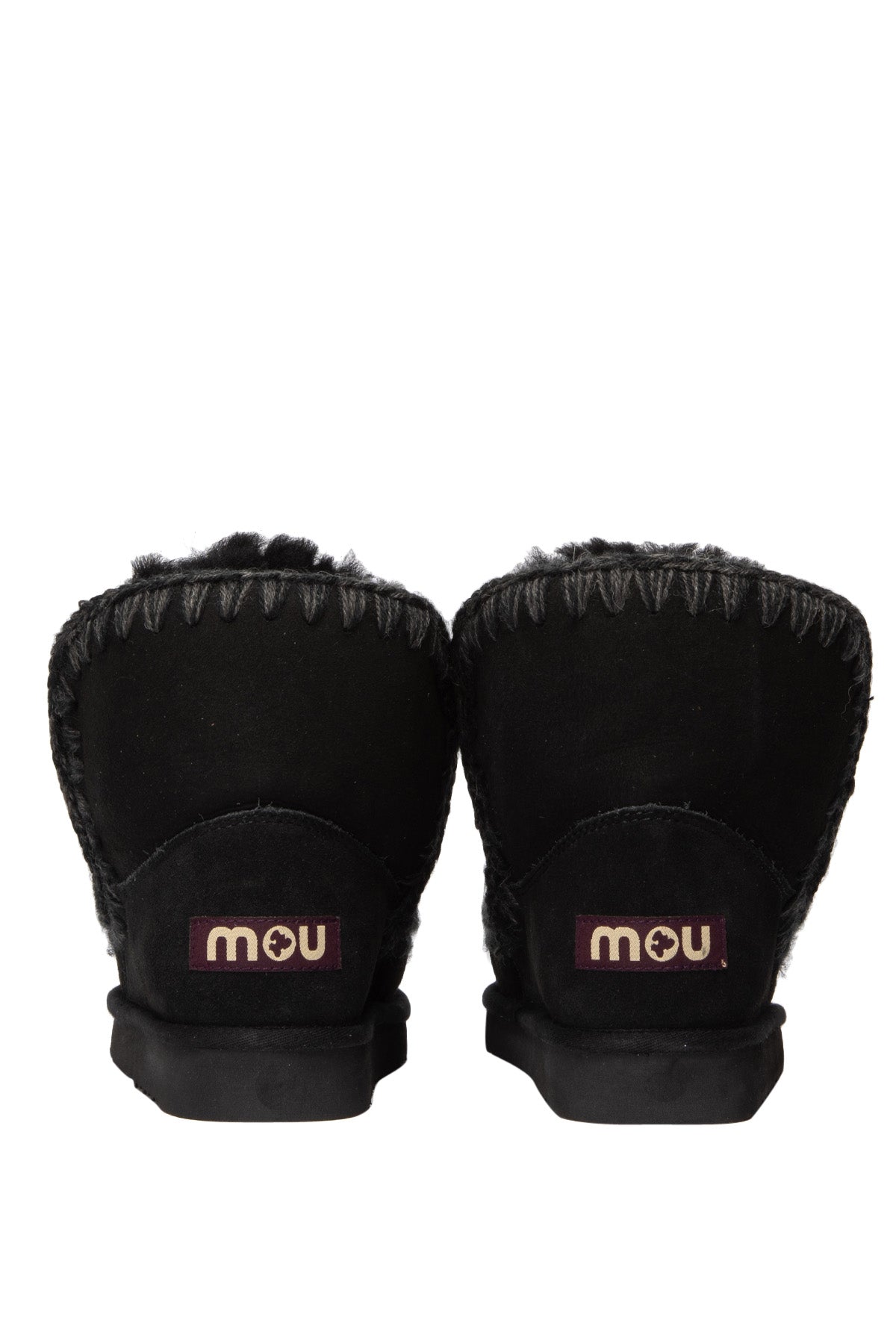 MOU Stivali Eskimo 18 in Suede Neri con Imbottitura in Montone Nero