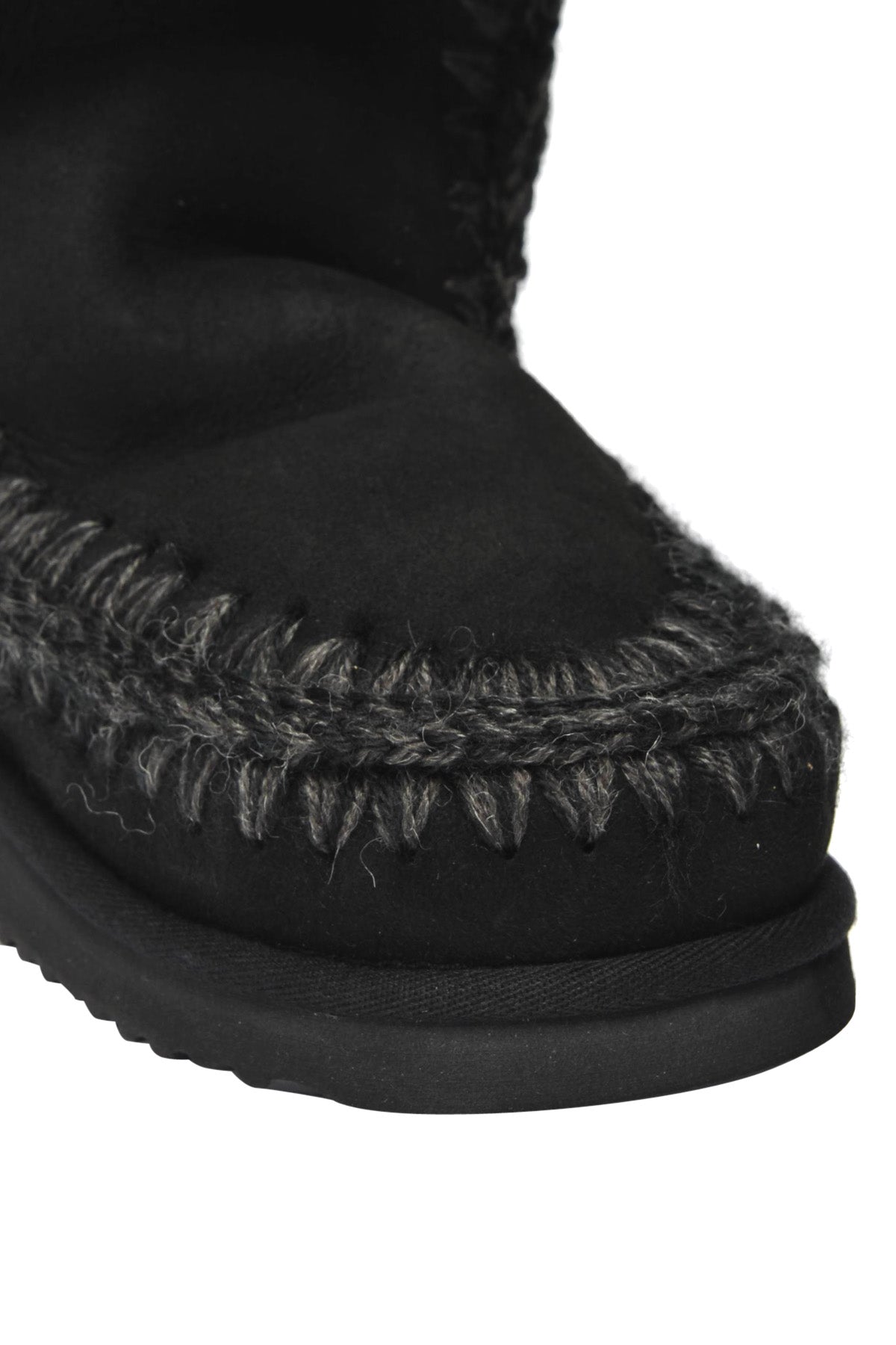 MOU Stivali Eskimo 18 in Suede Neri con Imbottitura in Montone Nero