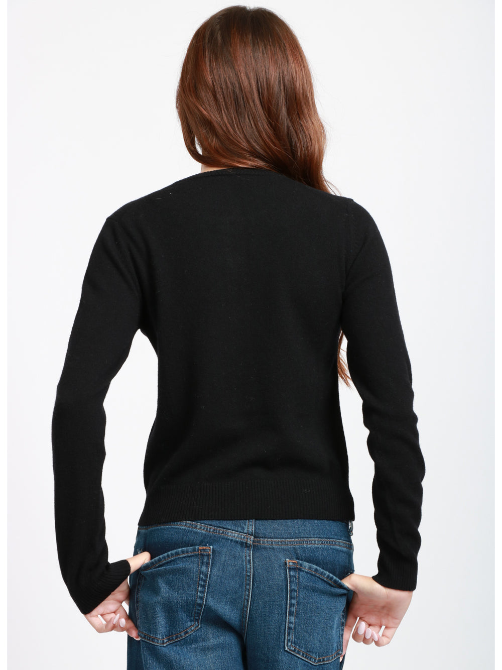 N°21 Cardigan in Lana Nero Girocollo Nero