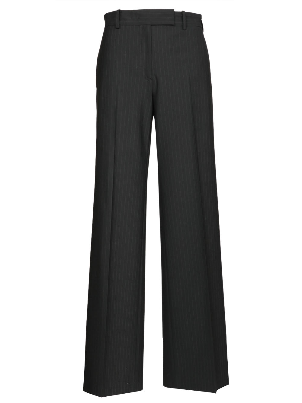N°21 Pantaloni in Fresco Lana Neri Gessati Nero