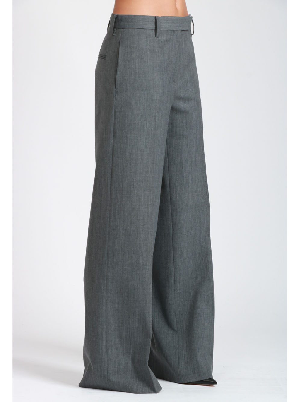N°21 Pantaloni in Fresco di Lana Grigi Grigio
